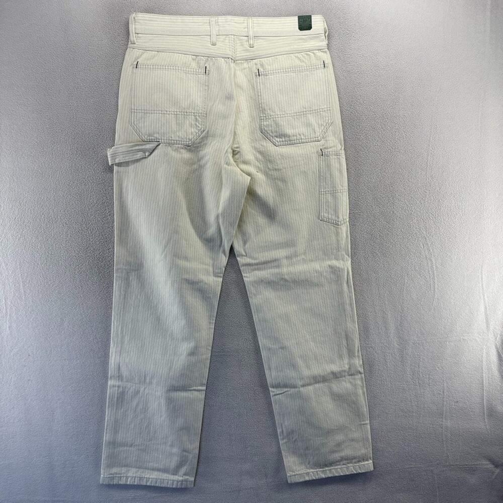 J Crew Jeans men's 34x34 White Blue Relaxed fit carpenter pant faded stripe NEW - Picture 10 of 11